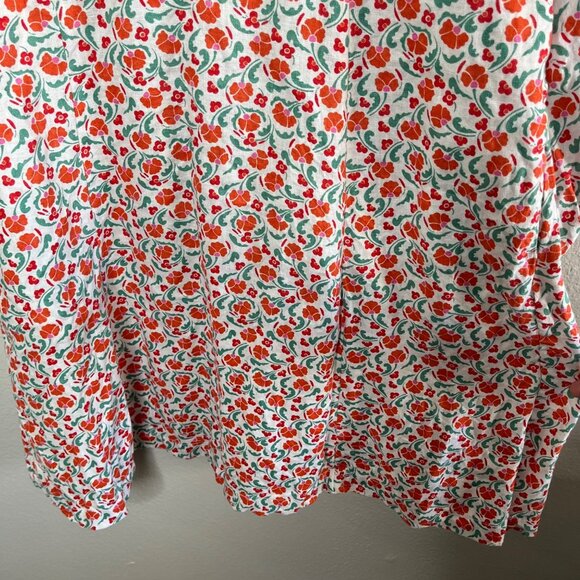 Boden Womens Ditzy Floral Print V Neck Linen Long Sleeve Dress 14L - Picture 6 of 12